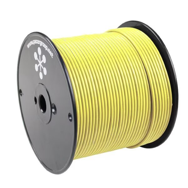 Pacer Yellow 14 AWG Primary Wire, 500', Pacer Group, Mfr#: WUL14YL-500
